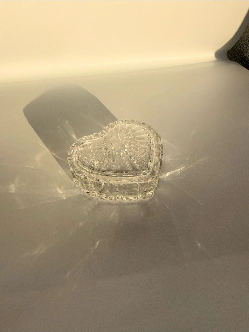 Crystal Heart Trinket Dish - Clear Glass